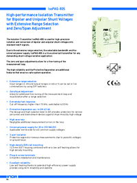 Thumbnail of document Data Sheet - IsoPAQ-80S High-Performance Isolation Transmitter